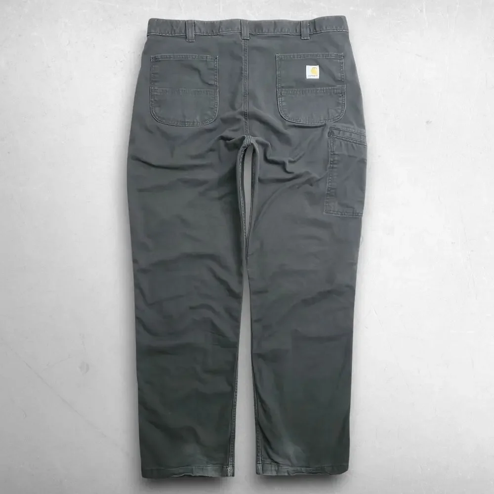 Carhartt Relaxed Fit Canvas Work Pants Rugged Flex Men 40x32 Dark Moss Green